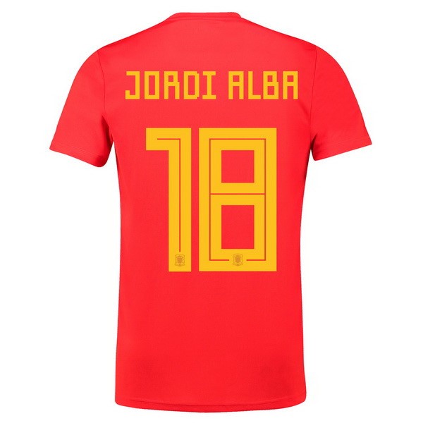 Camiseta España 1ª Jordi Alba 2018 Rojo